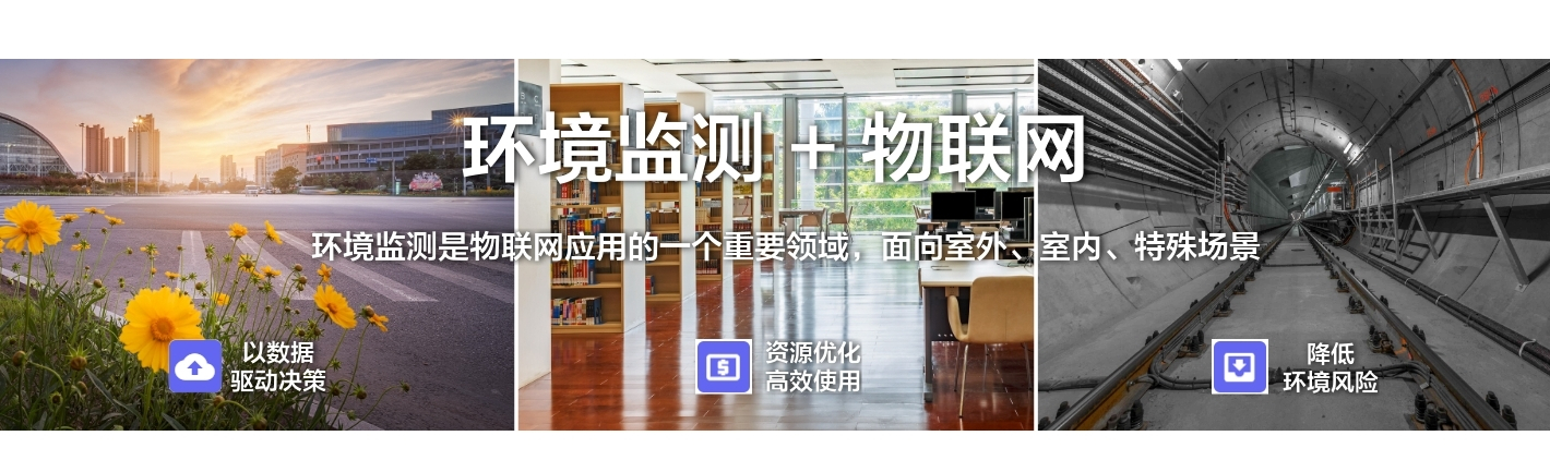環(huán)境監(jiān)測(cè)+物聯(lián)網(wǎng)：環(huán)境監(jiān)測(cè)是物聯(lián)網(wǎng)應(yīng)用的一個(gè)重要領(lǐng)域，面向室外、 室內(nèi)、特殊場(chǎng)景